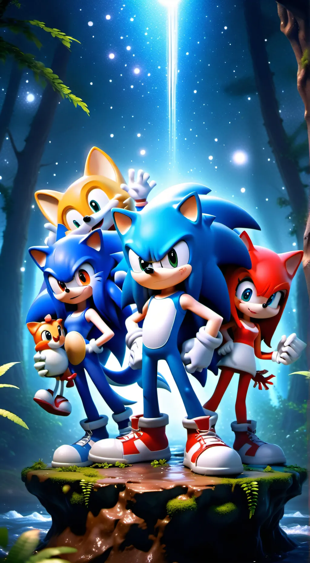 ai character: Sonic game night background