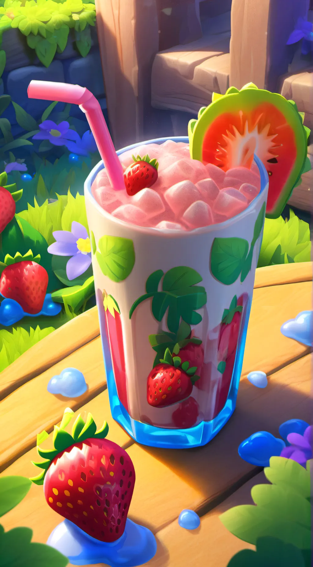 ai character: Amphibia as juices background