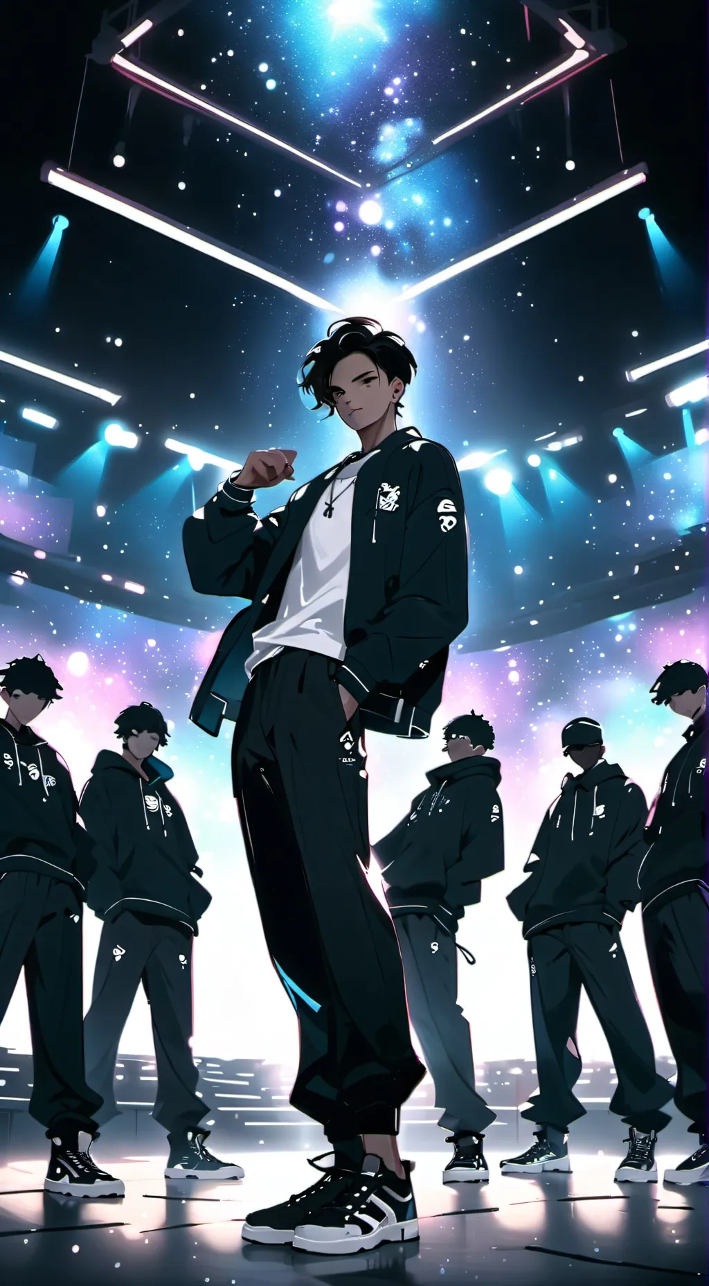 ai character: preforming crew  background