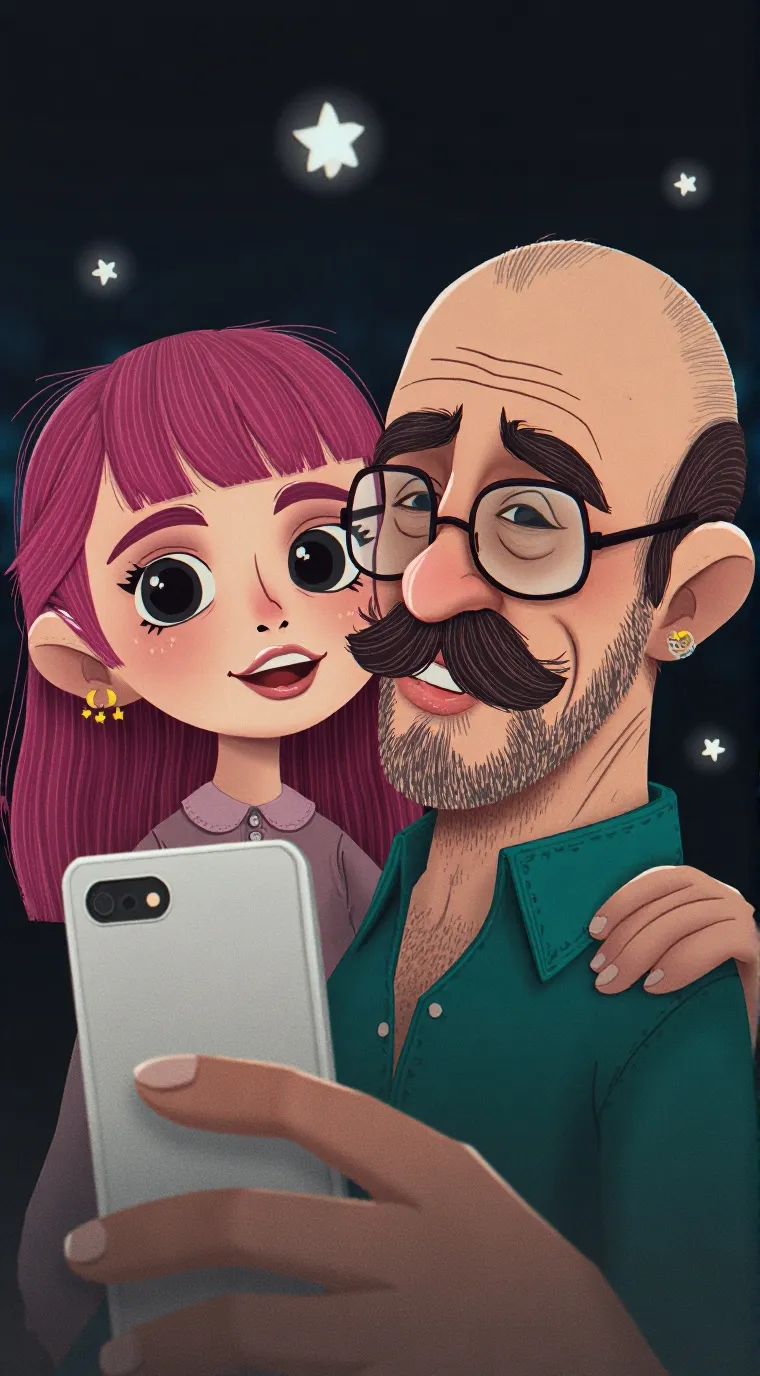 ai character: pink  background