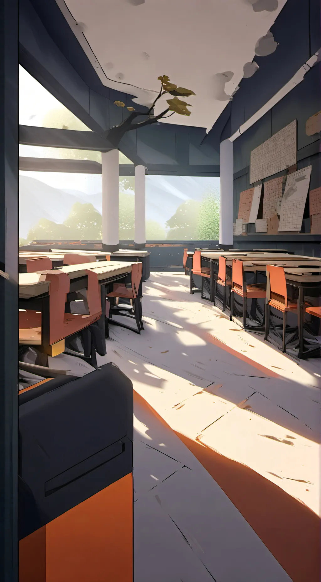 ai character: escuela de sprunki background