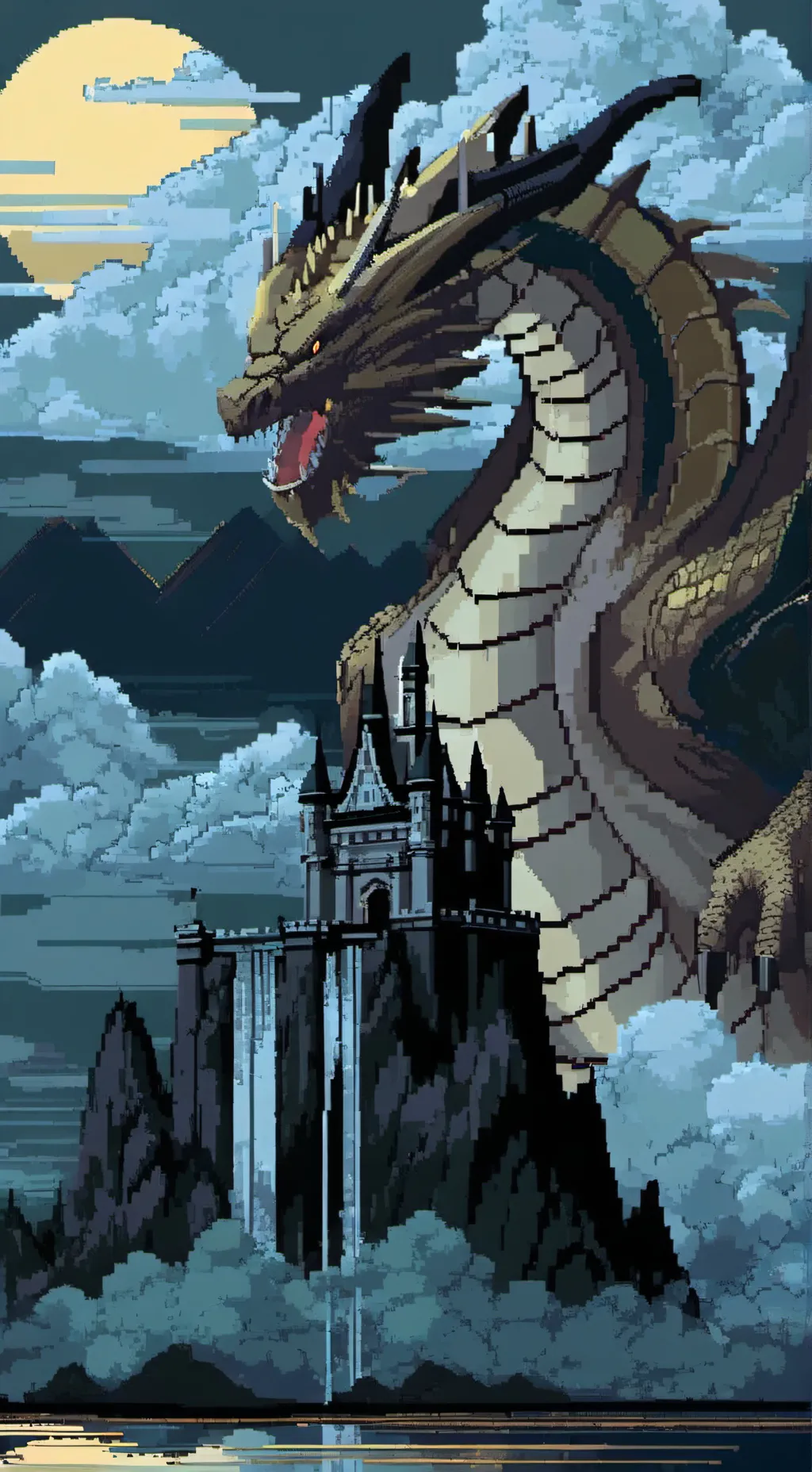 ai character: King Ghidora  background