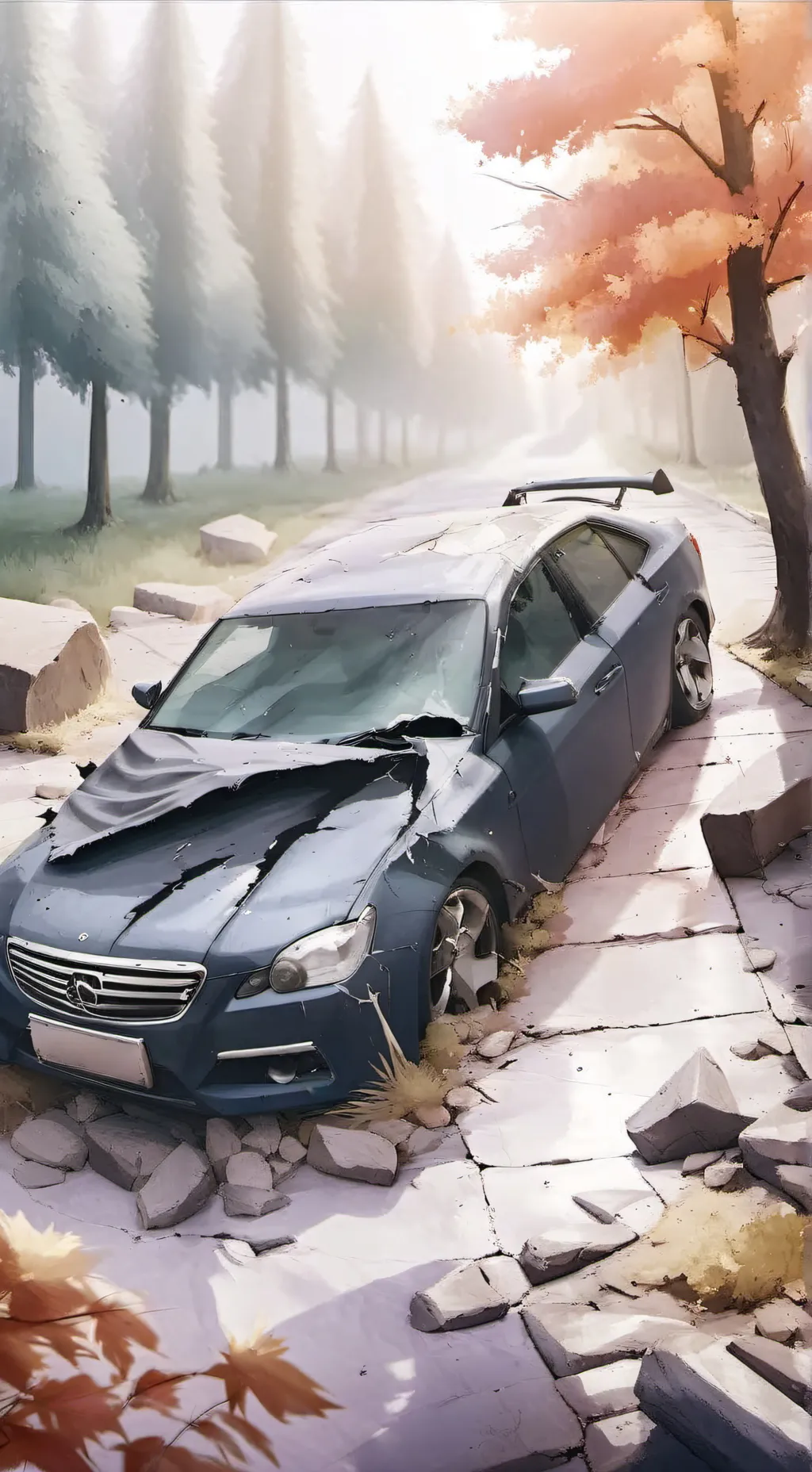 ai character: htf car crash background