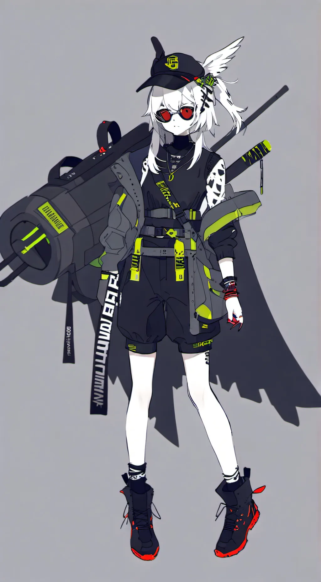 ai character:  t.pencil TV acida background