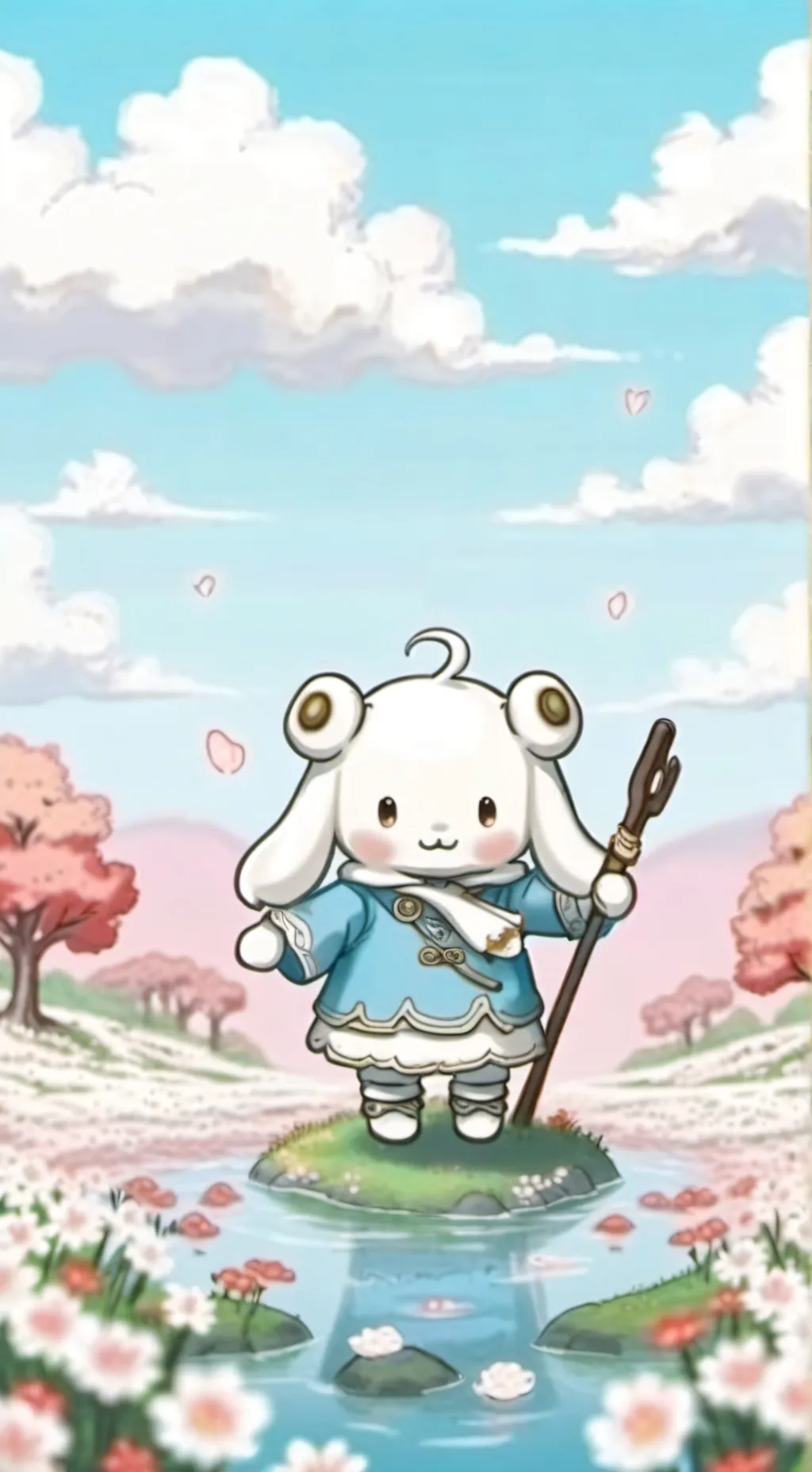 ai character: Cinnamoroll  background