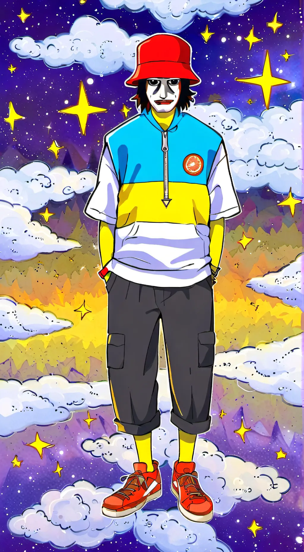 ai character: HELP THIS DUDE background