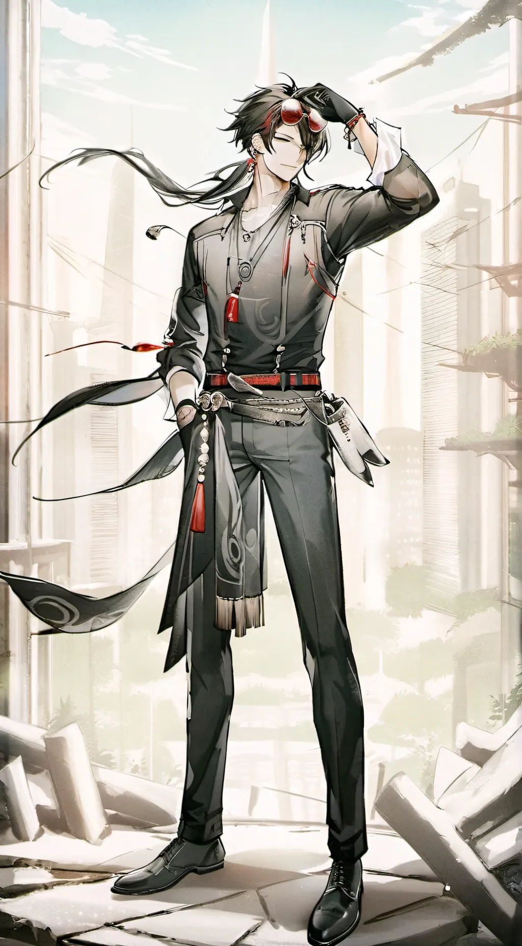 ai character: ash background