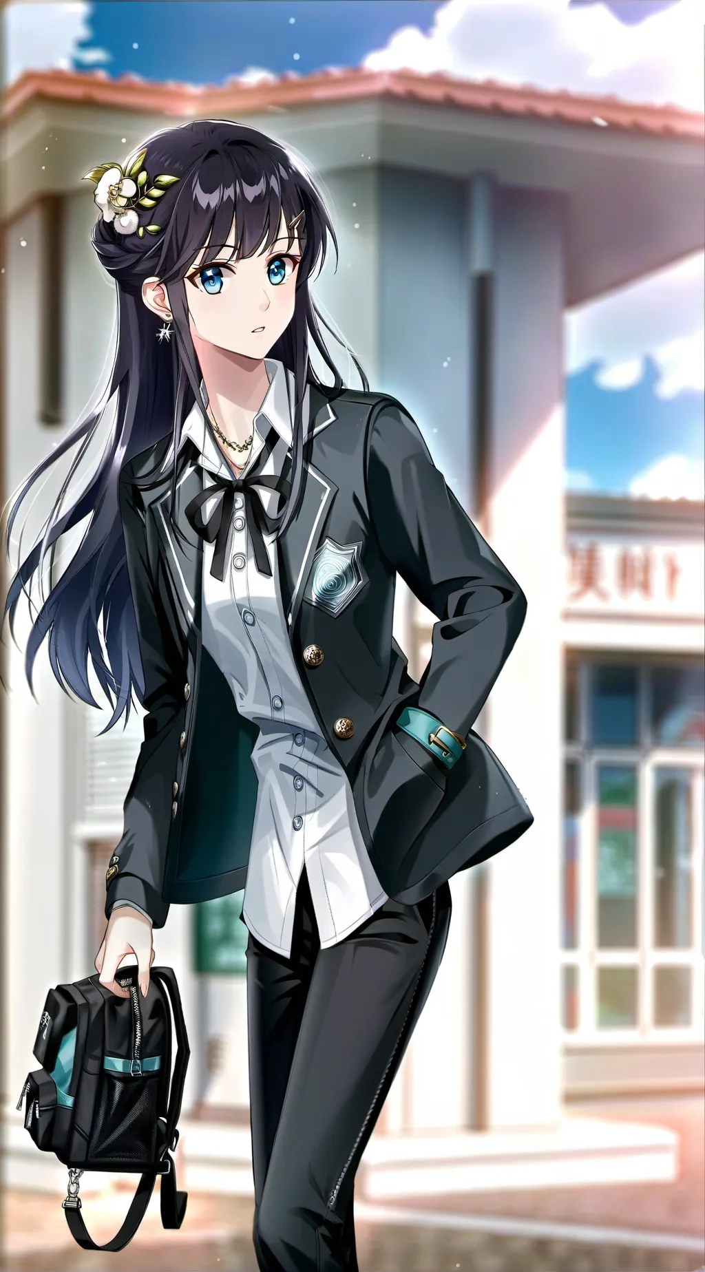ai character: Ashley  background