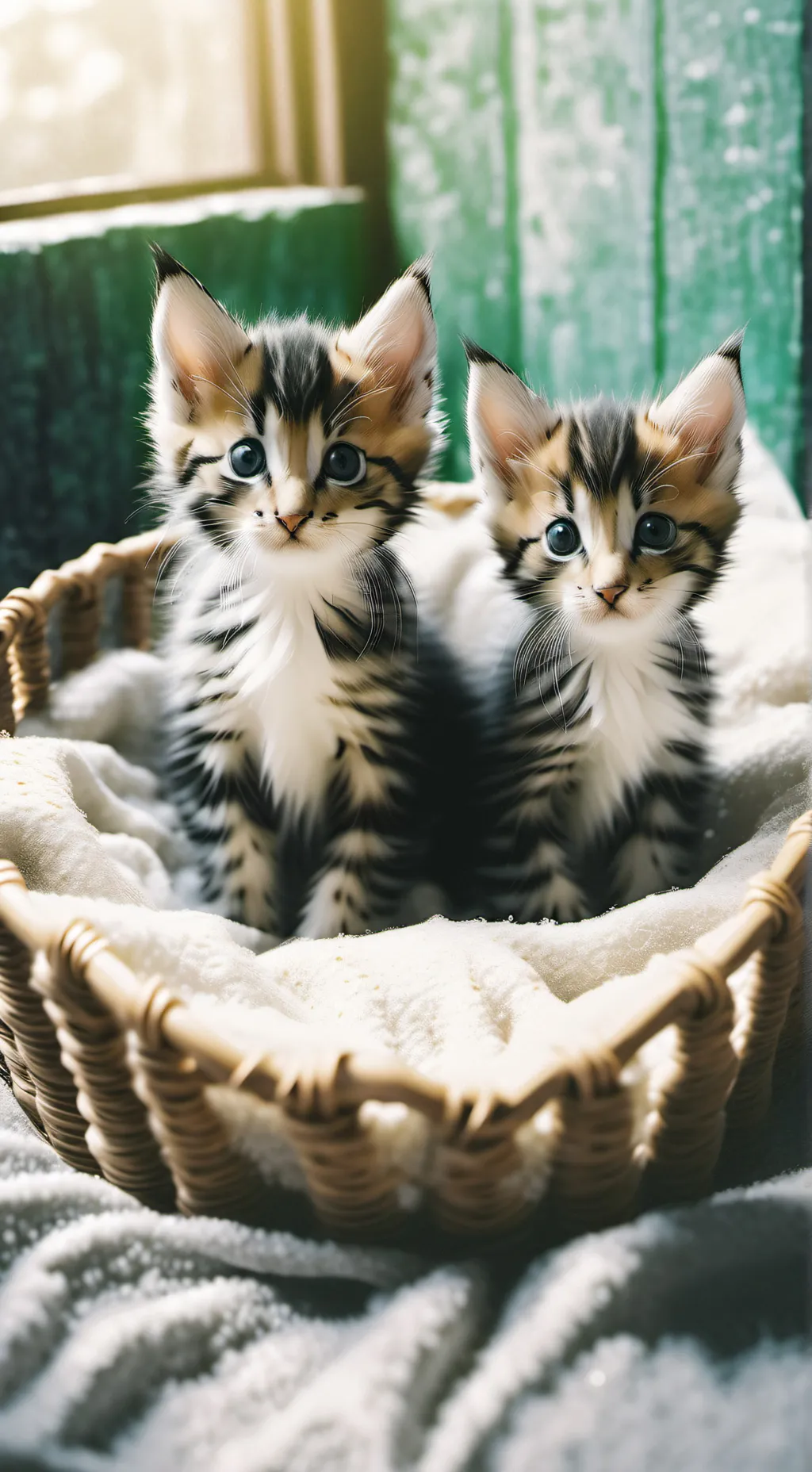 ai character: two abanden kitten background