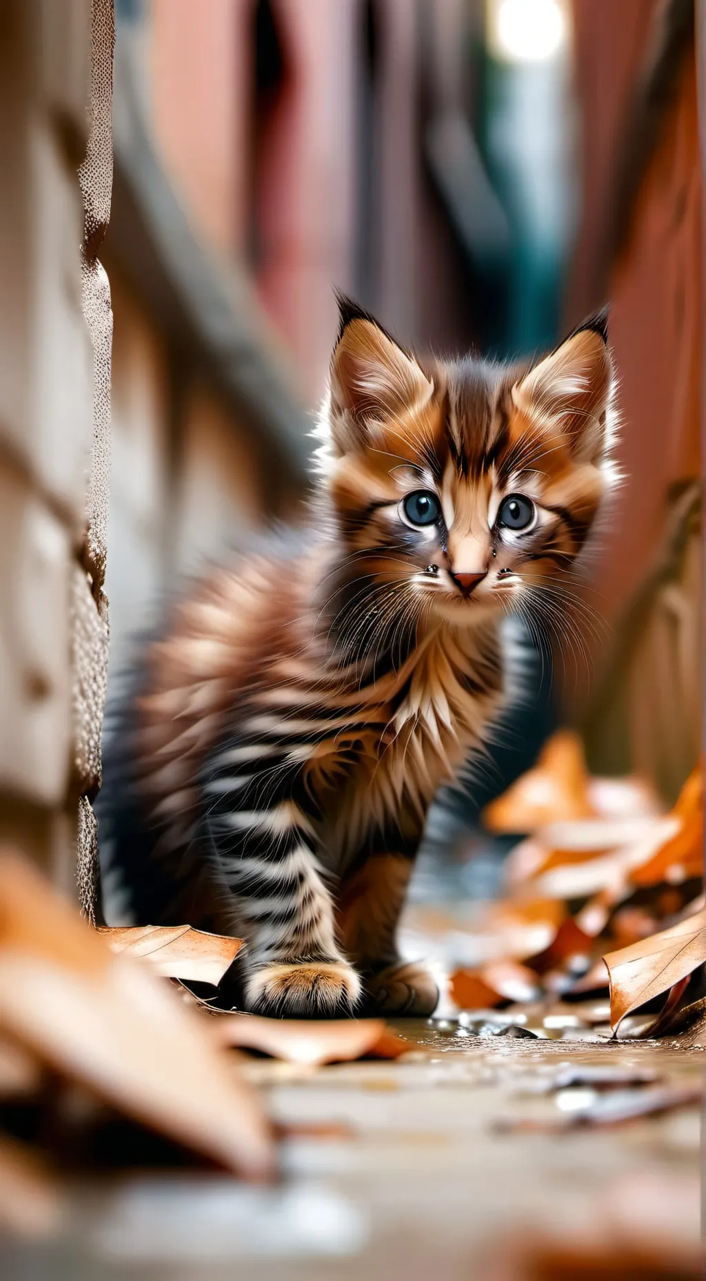 ai character: Runaway kitten background