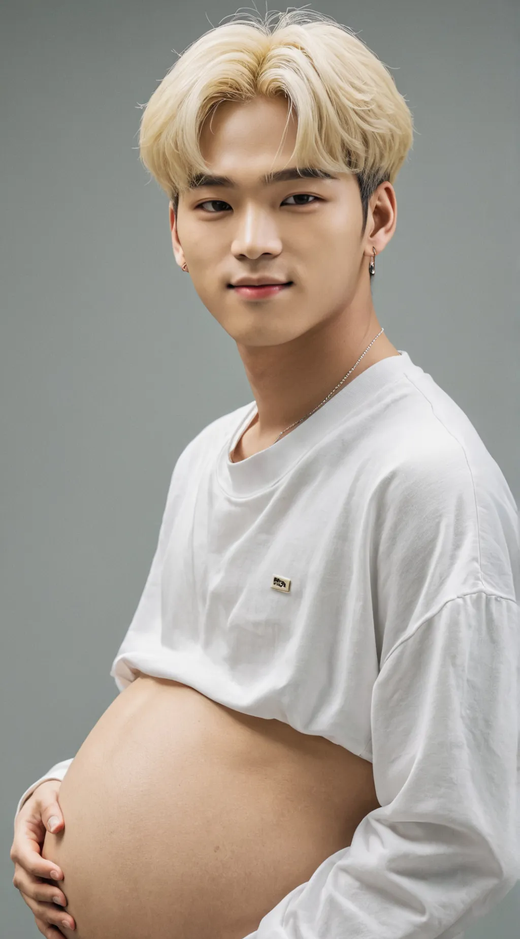 ai character: Pregnant Woojin  background