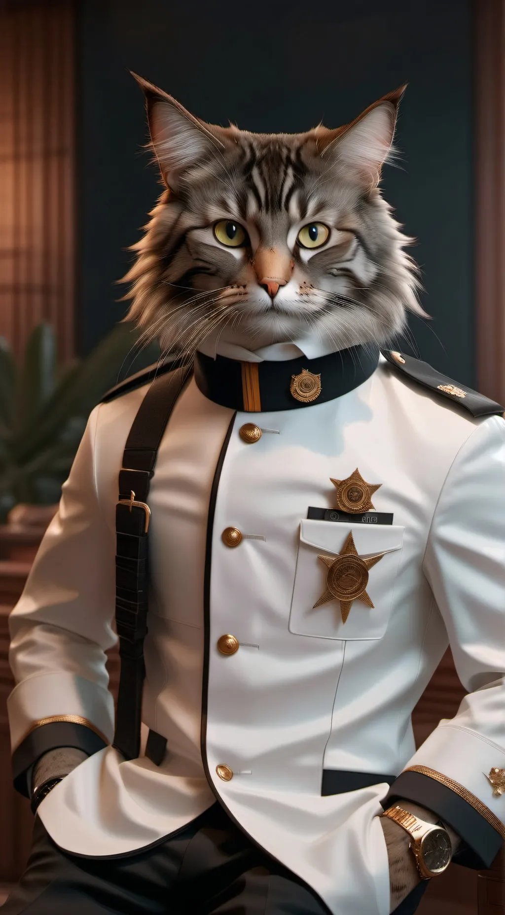 ai character: stronk cat background