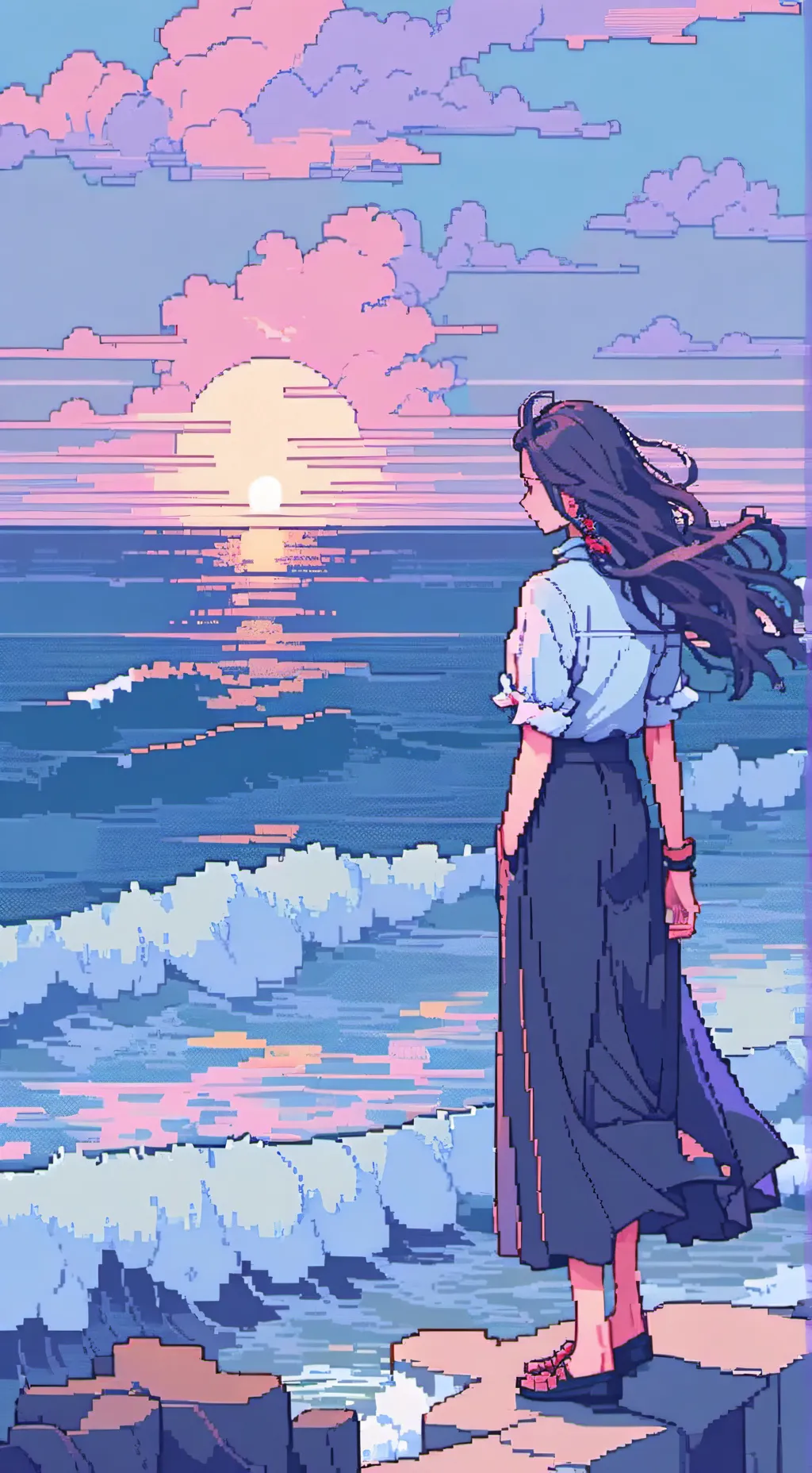 ai character: Dw beach  background