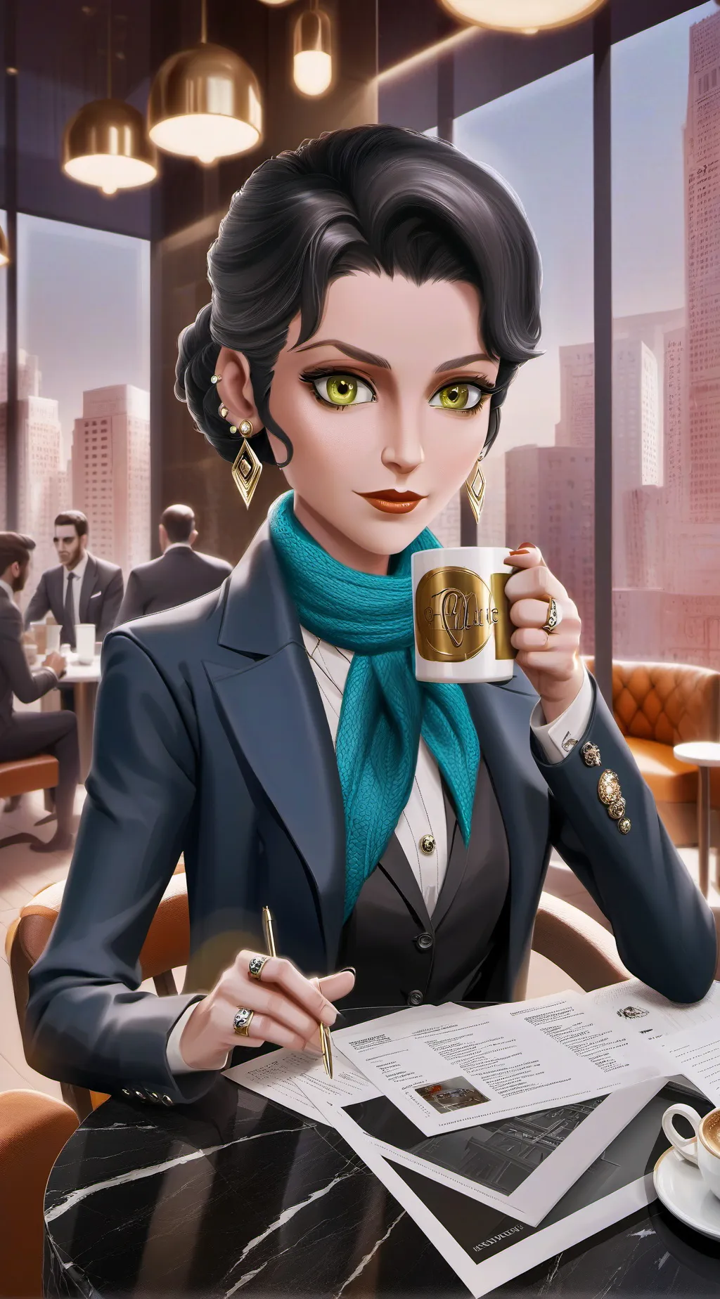 ai character: Karin the Relentless Barista background