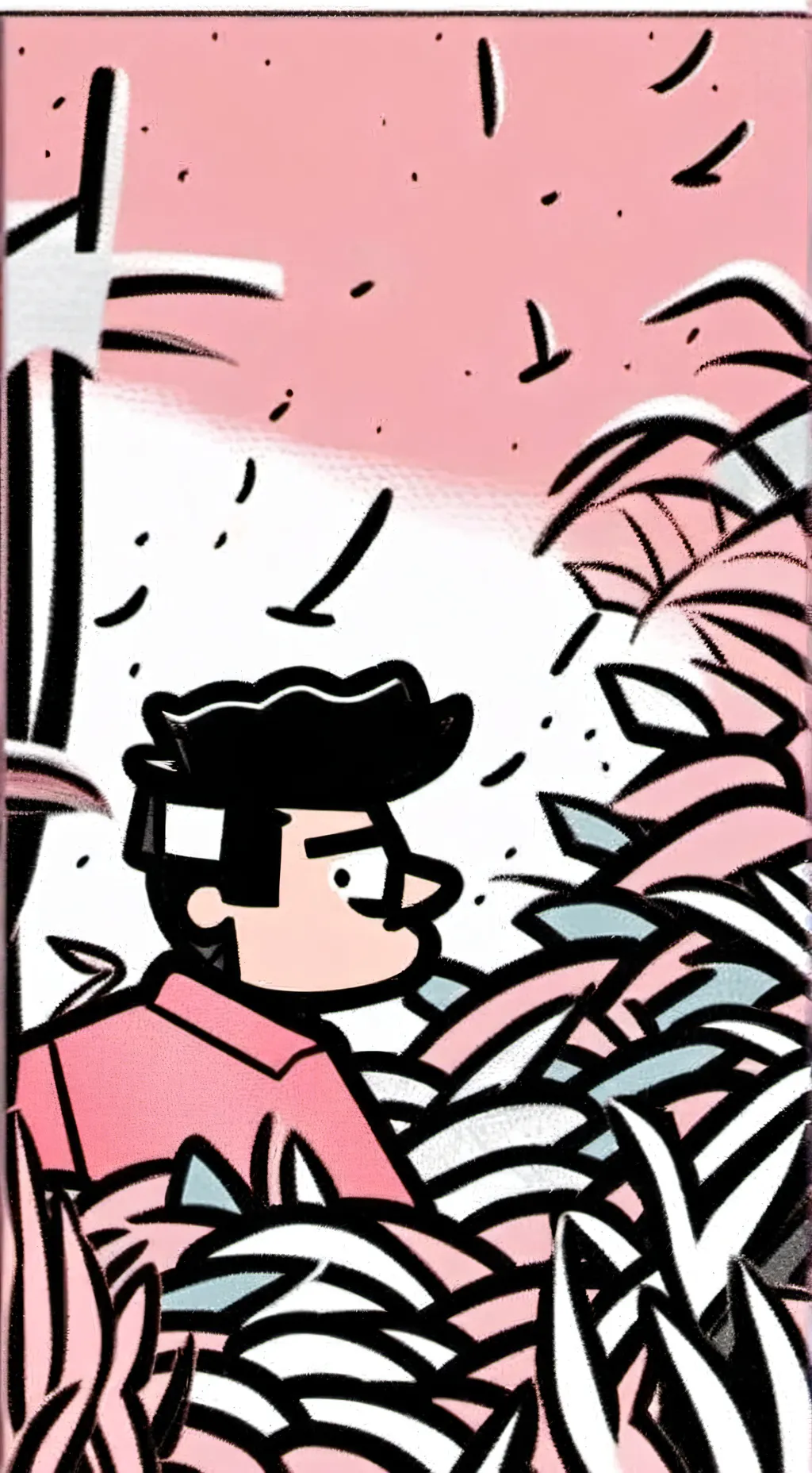 ai character: shark strawberry  background