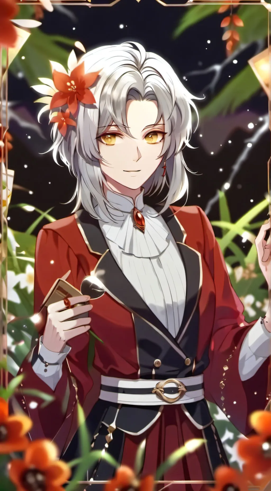 ai character: orange cat  background