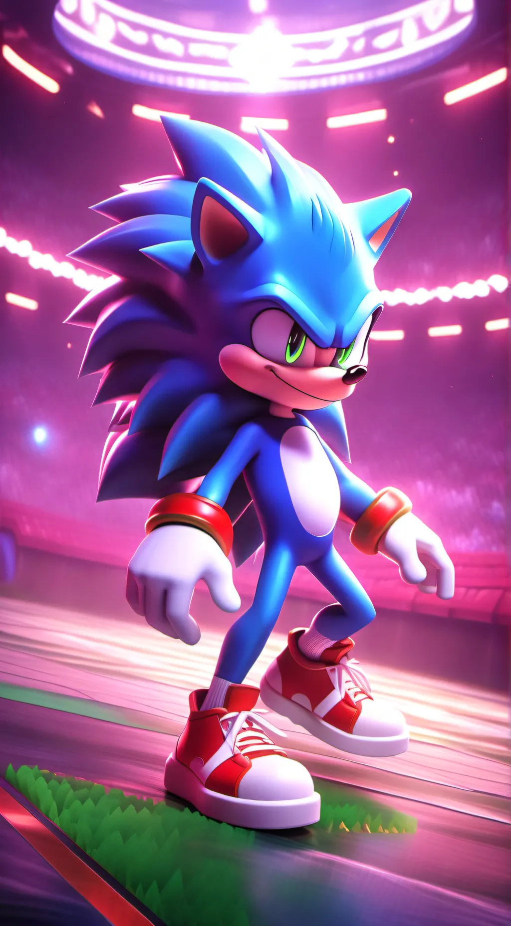 ai character: Sonic pet shop background