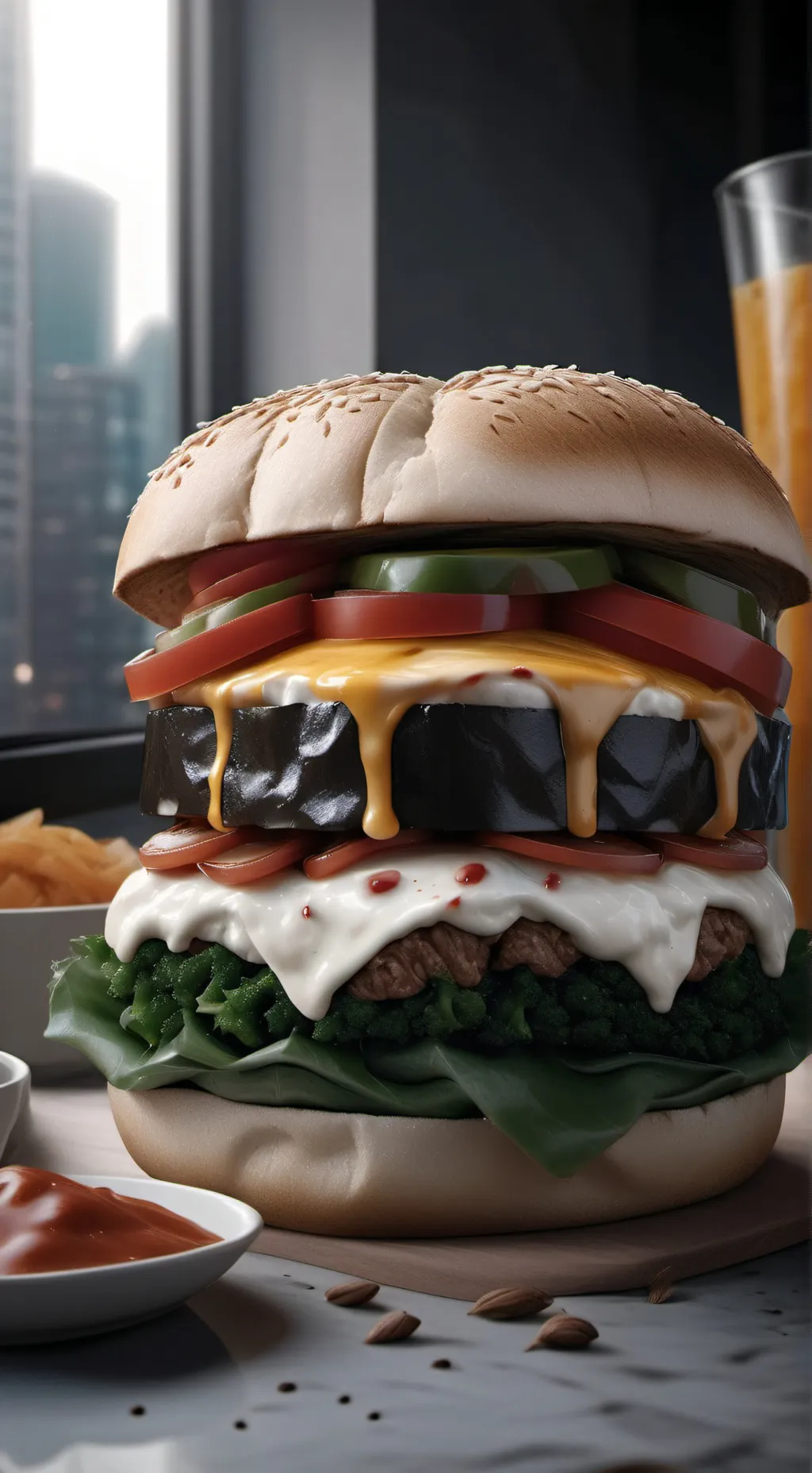 ai character: lunch background