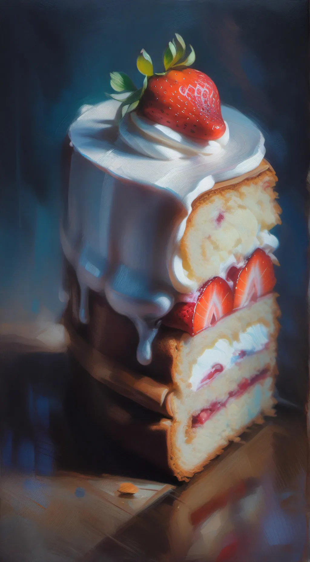 ai character: FruitCake!🍓🍰 background