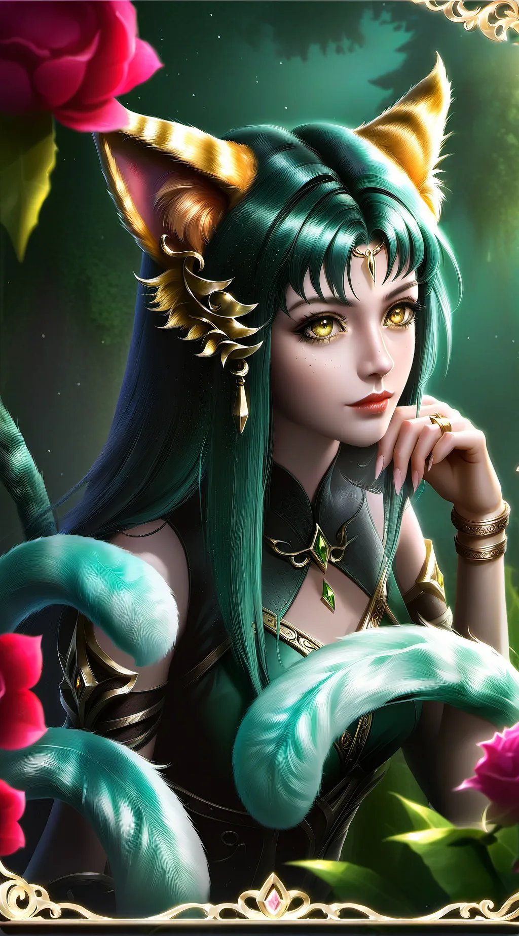 ai character: Gold Petal Spirit background