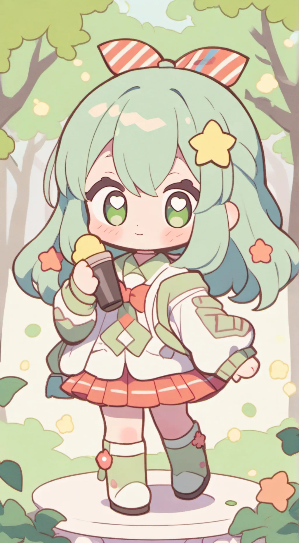 ai character: Verde background