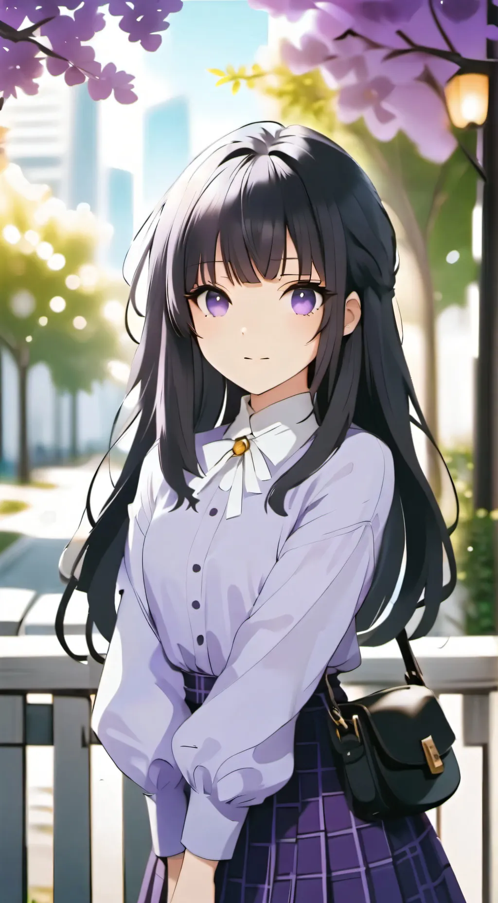 ai character: Violet background