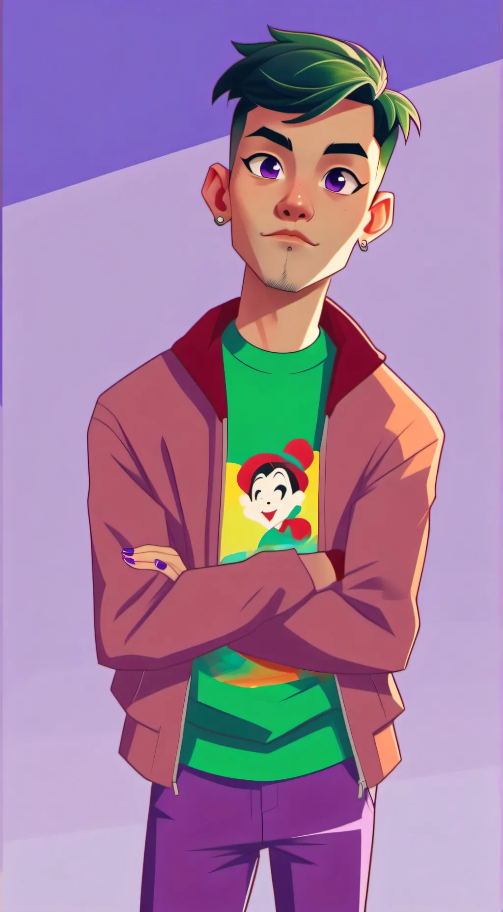 ai character: boxten  x glisten  background