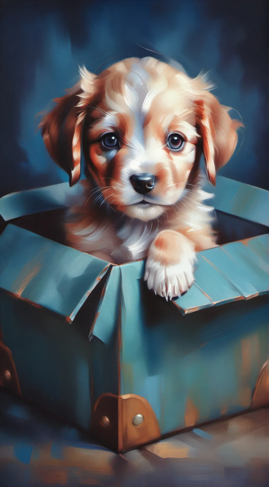 ai character: Homeless puppy background