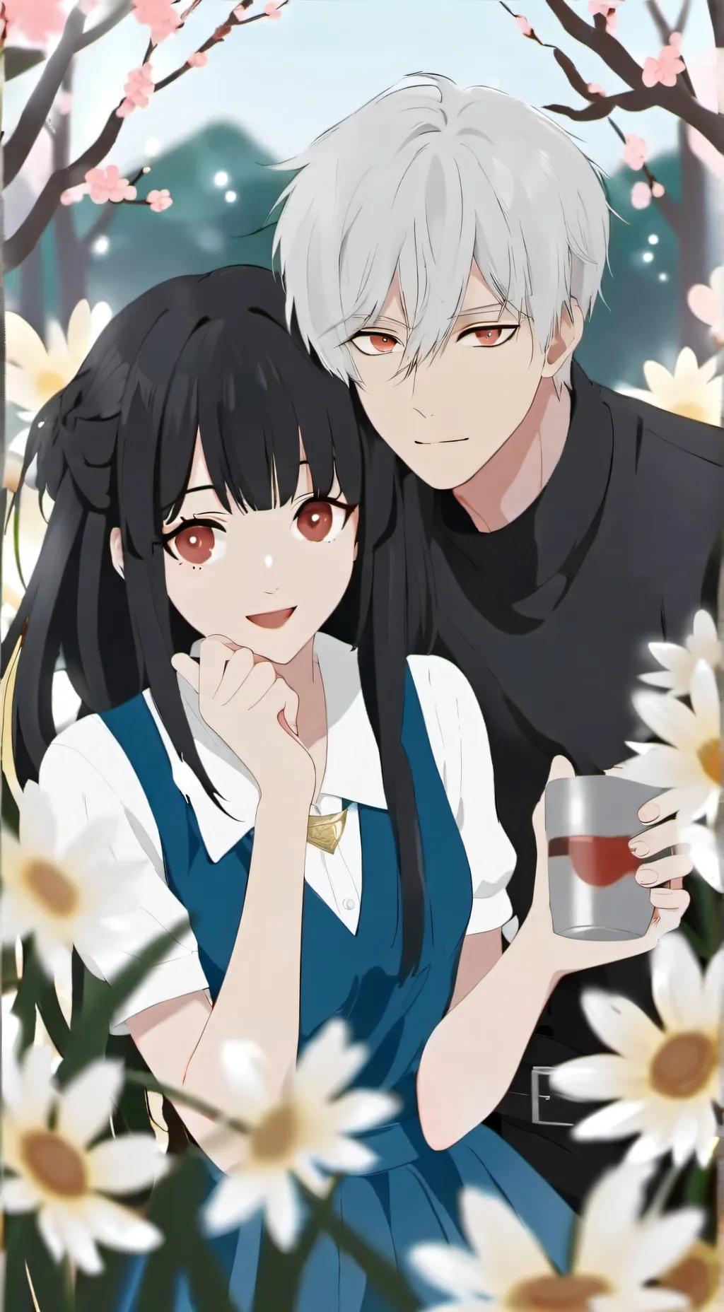 ai character: Mia and jake  background