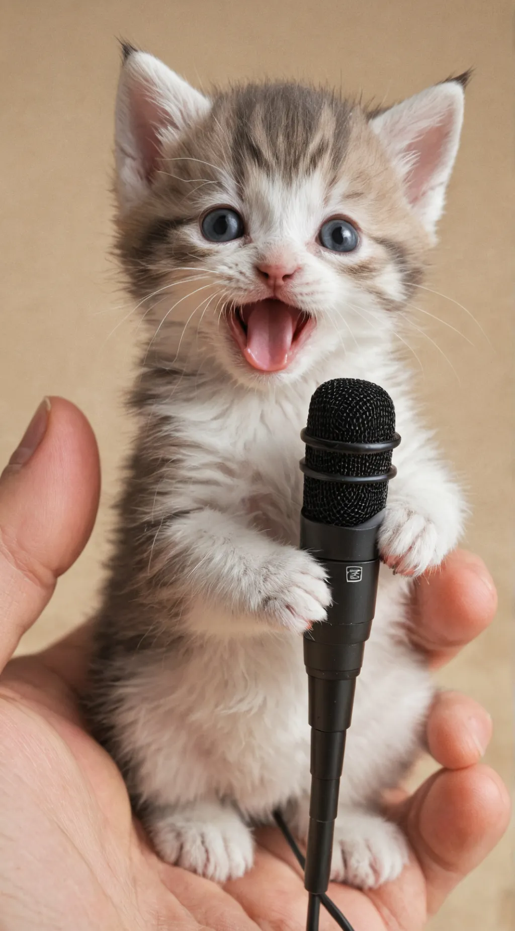 ai character: Singing kitten  background