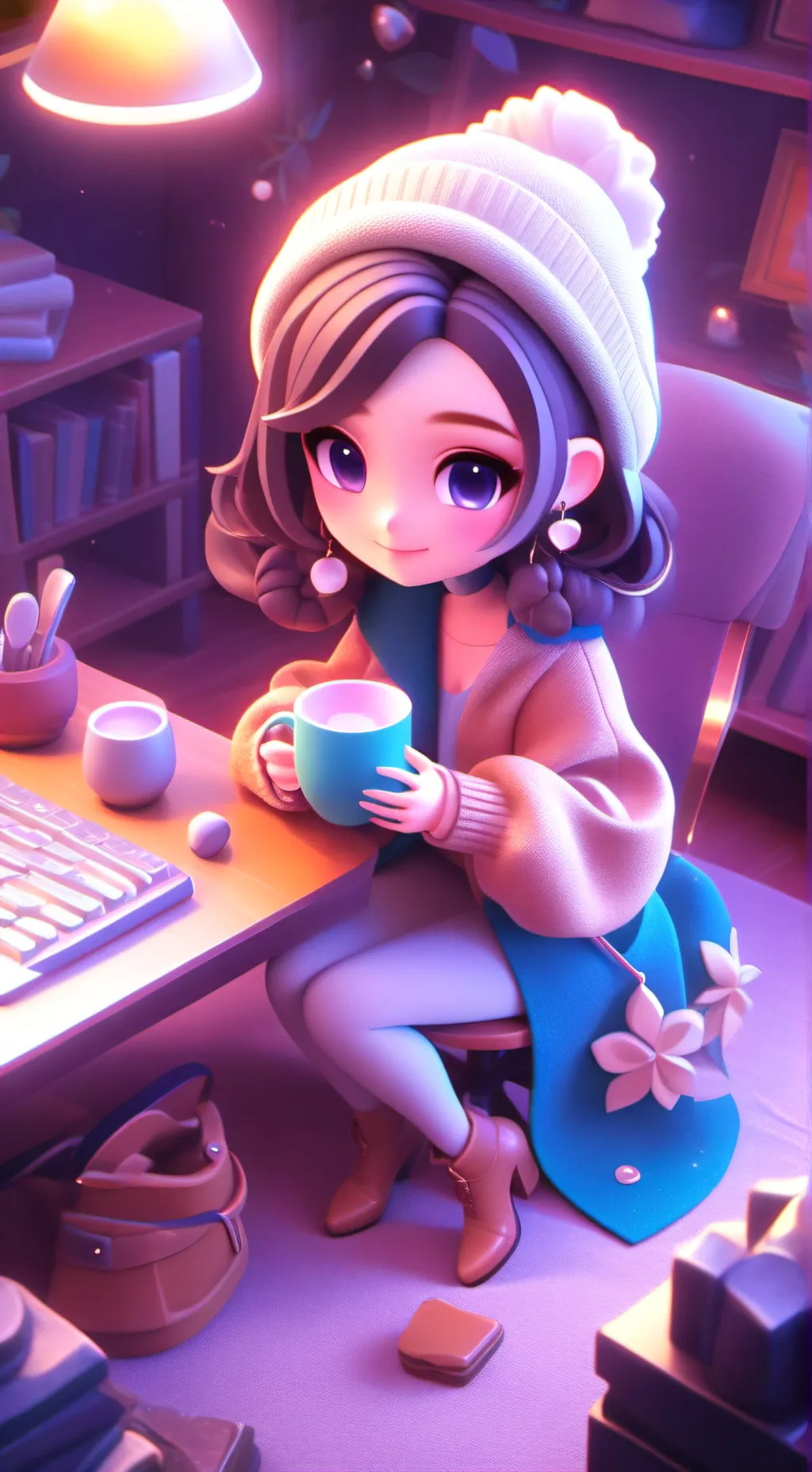 ai character: Caramel background