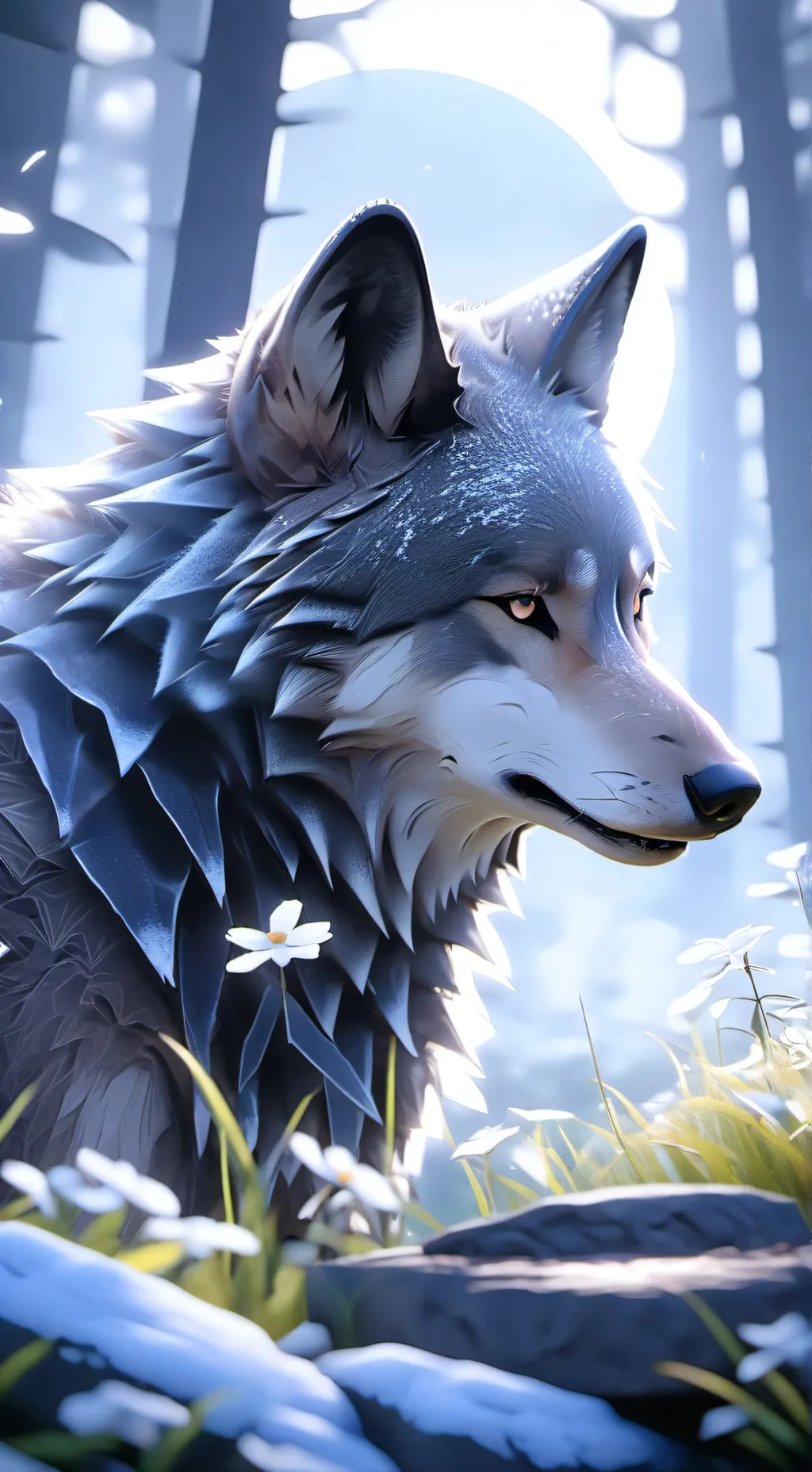 ai character: Bella the wolf background