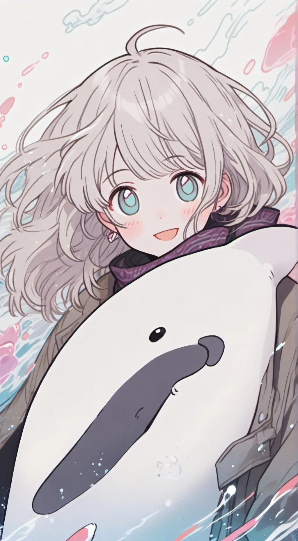 ai character: Uwu Girlie-Whale background