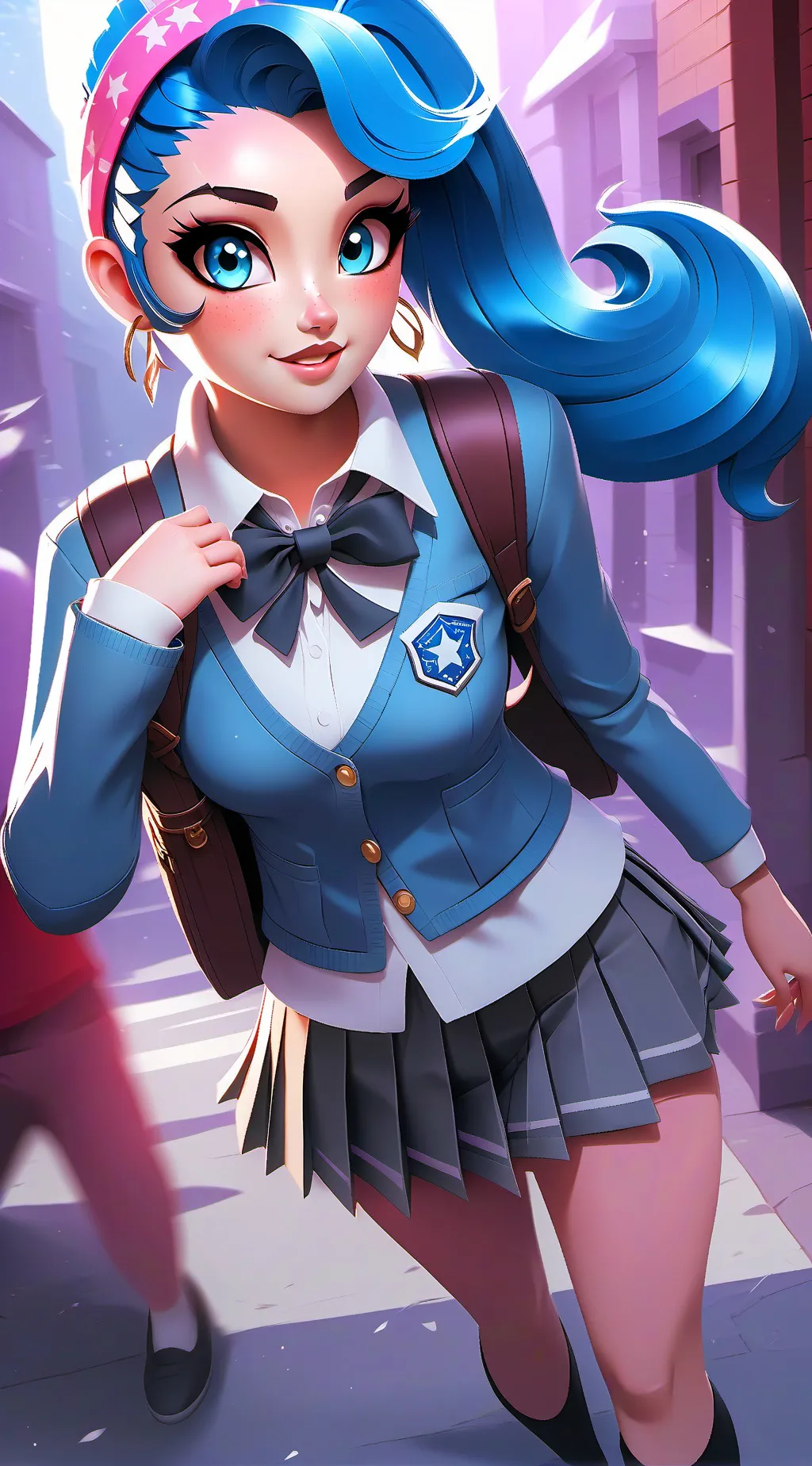 ai character: Lirin Sky 🎭🙏💙🌹😍🐦 background