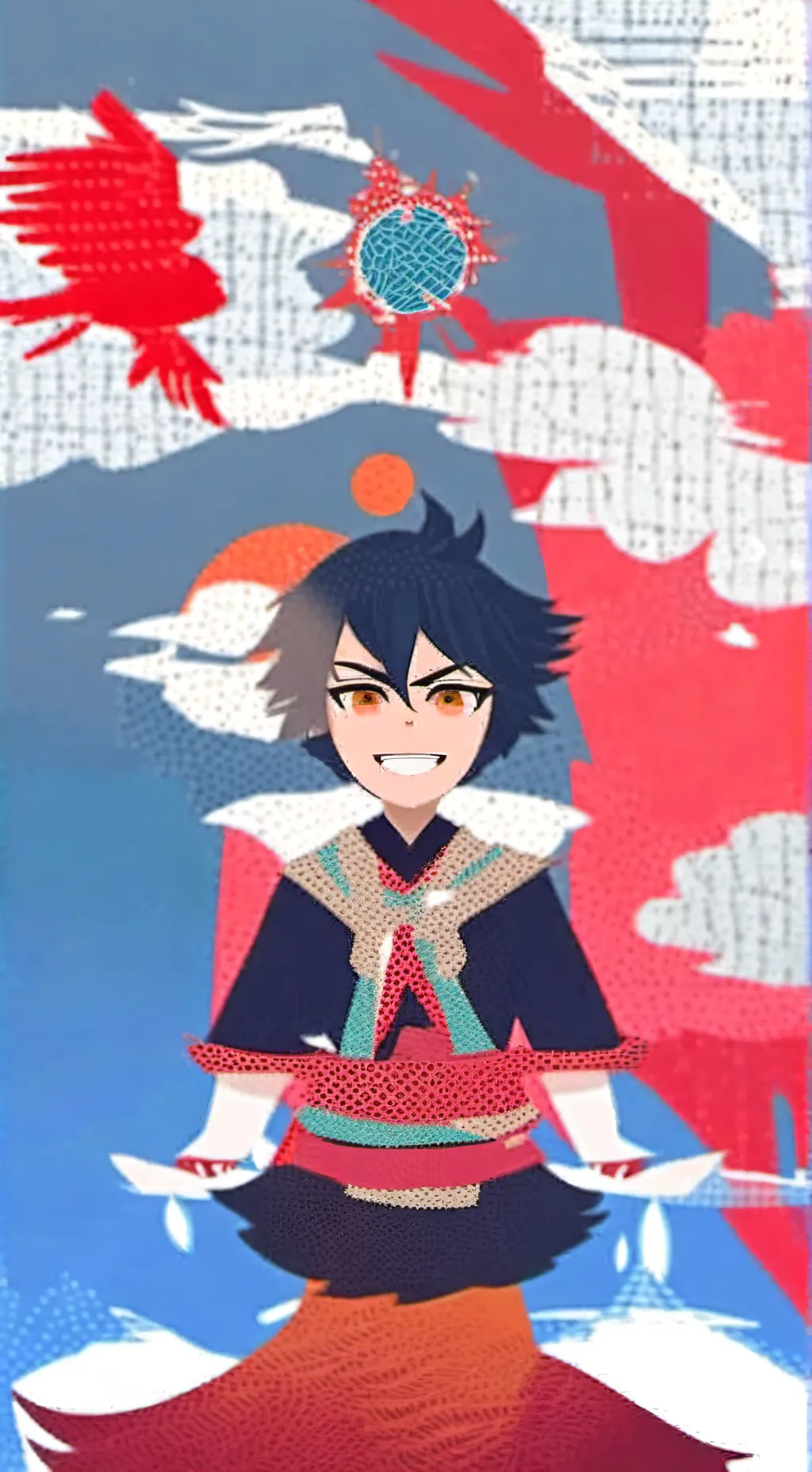 ai character: Kny x fnaf kids background