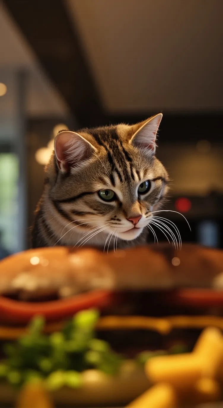 ai character: Cheeseburger Cat background