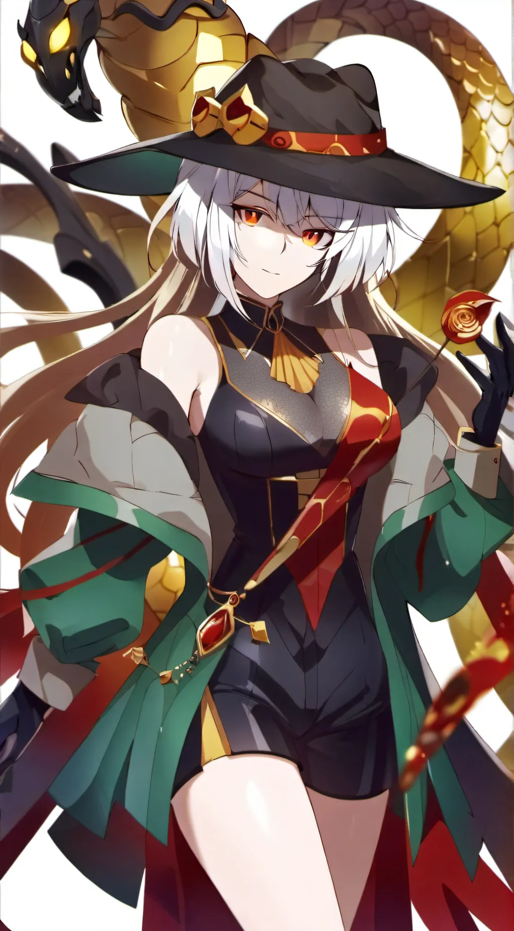 ai character: snake ladie hybrid background