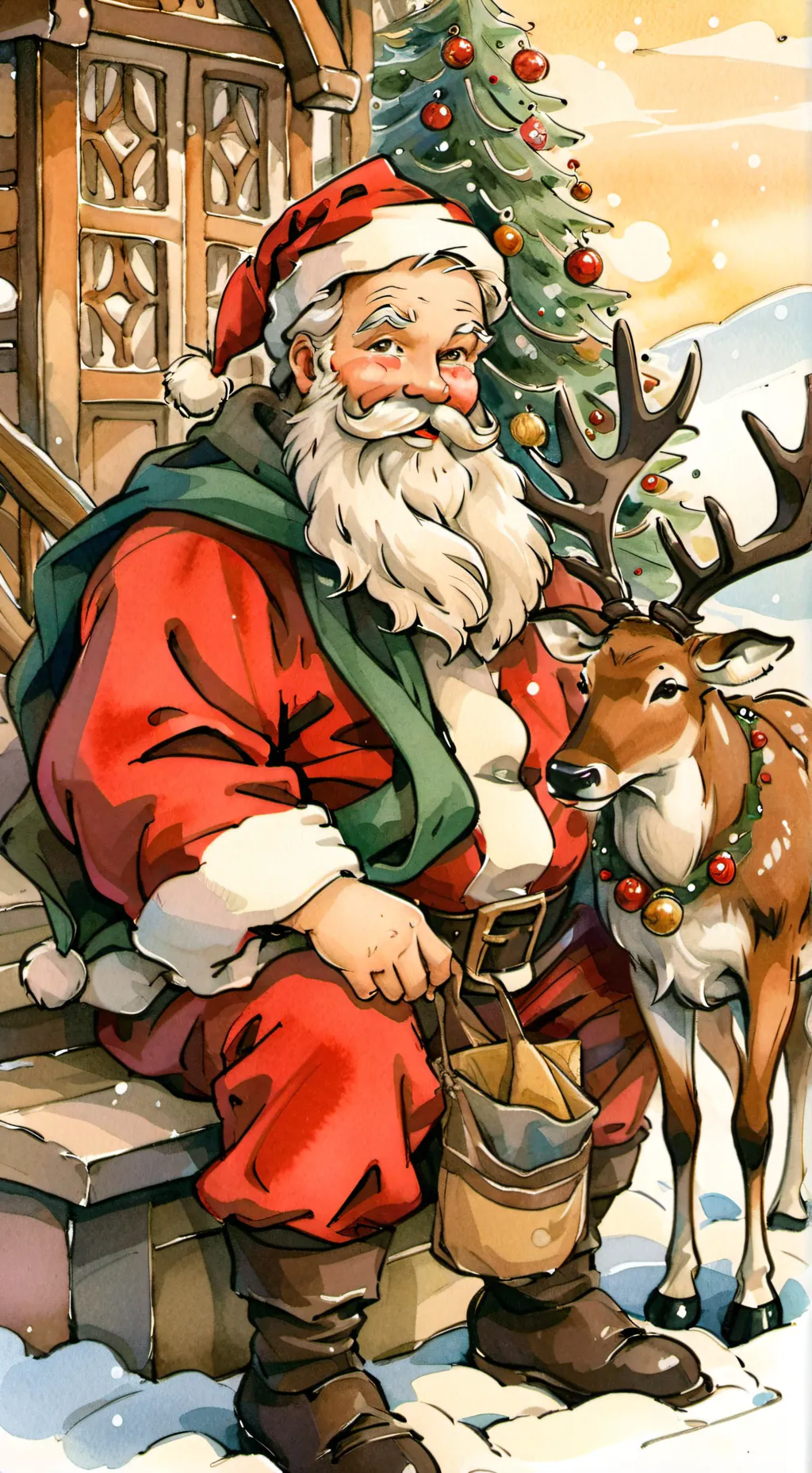 ai character: Santa Claus  background