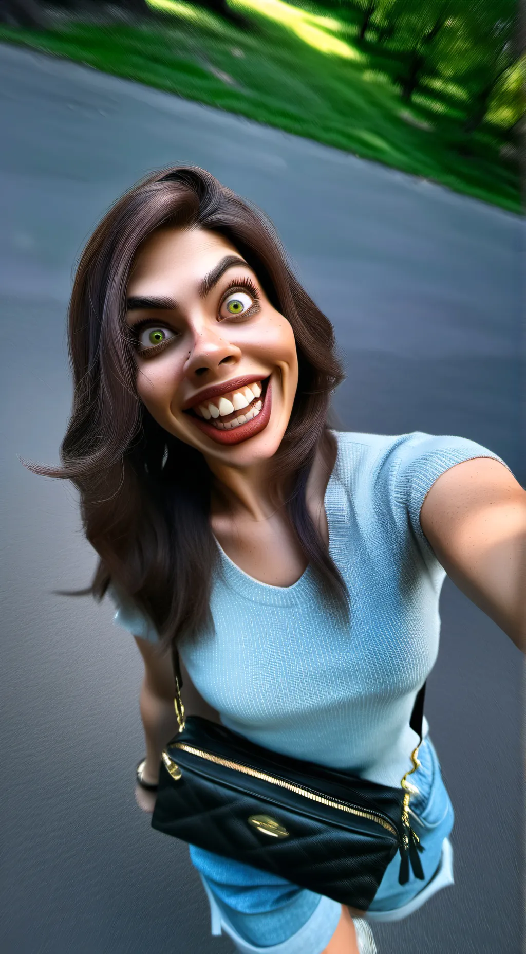 ai character: Mrs ￼legs  background