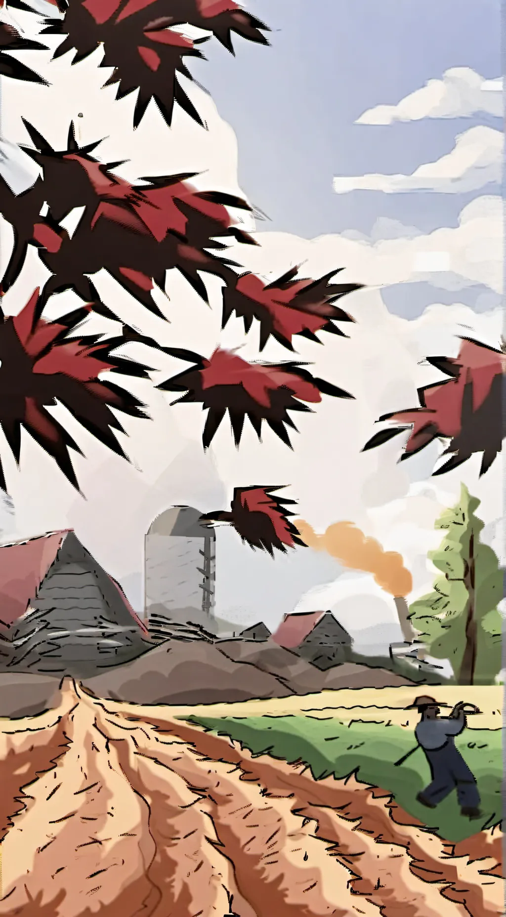 ai character: chicken Shelly!!  background