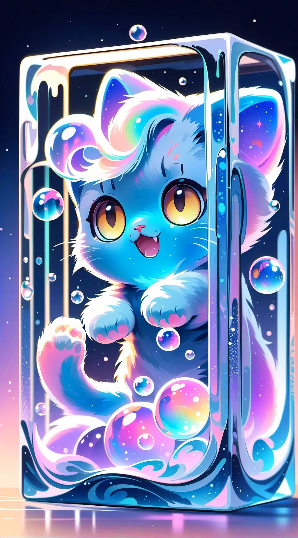 ai character: liquid kitty background