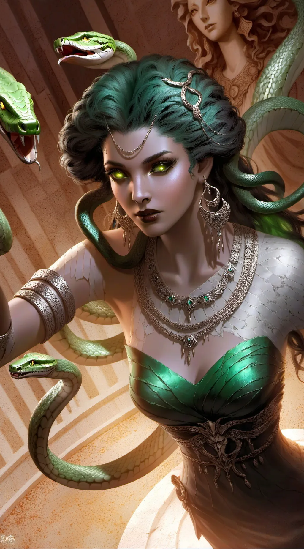 ai character: Medusa background