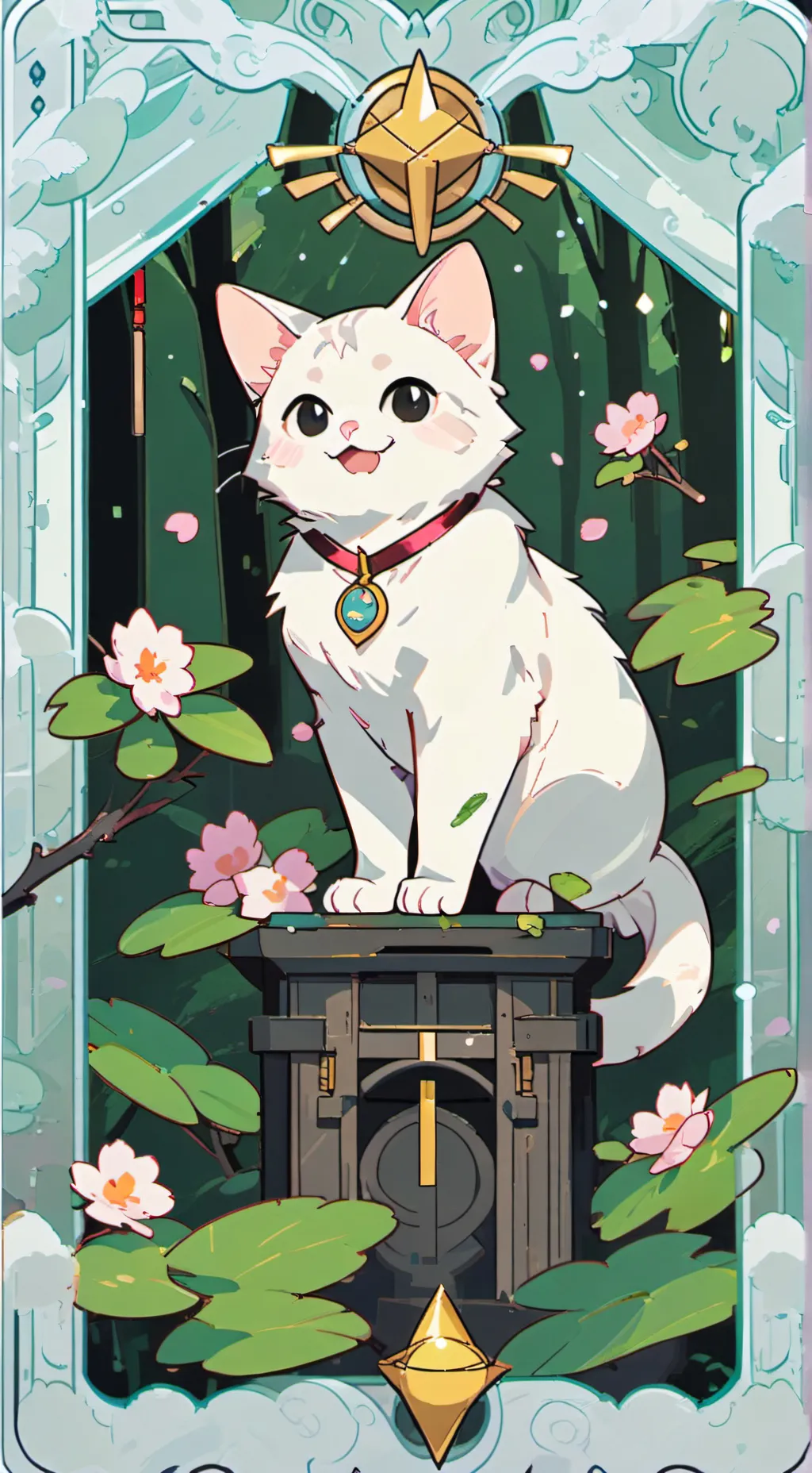 ai character: woman turned cat background