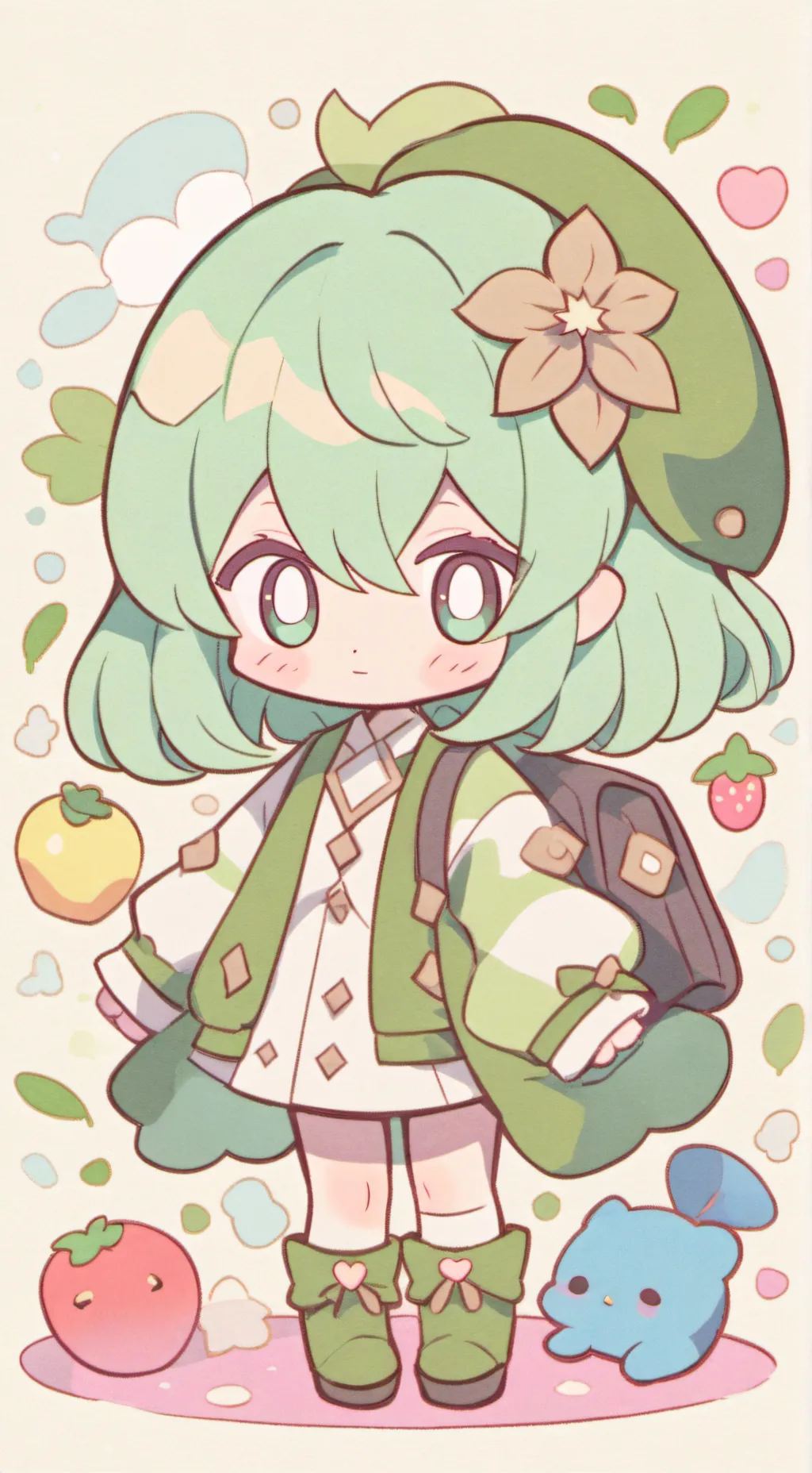 ai character: Fruitcake Sad background