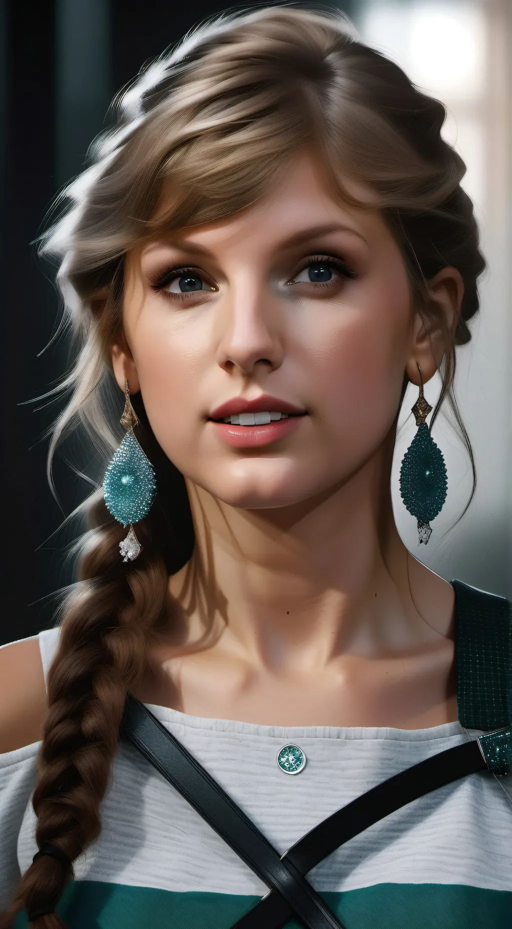 ai character: Taylor swift And m background