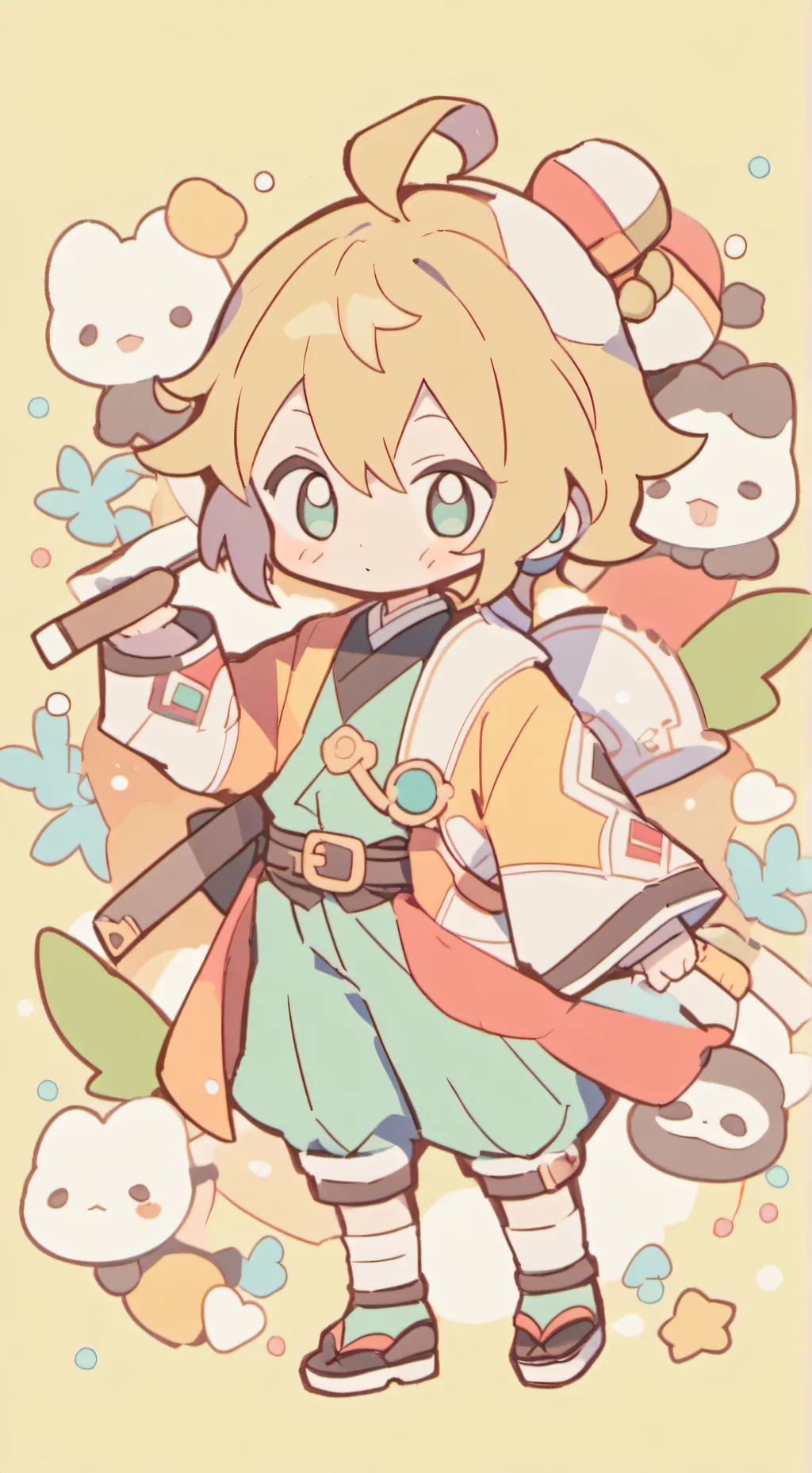 ai character: Zenitsu(chibi) background