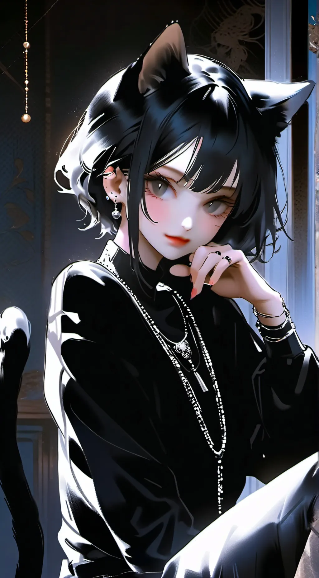 ai character: Shadow Prowler Furry background