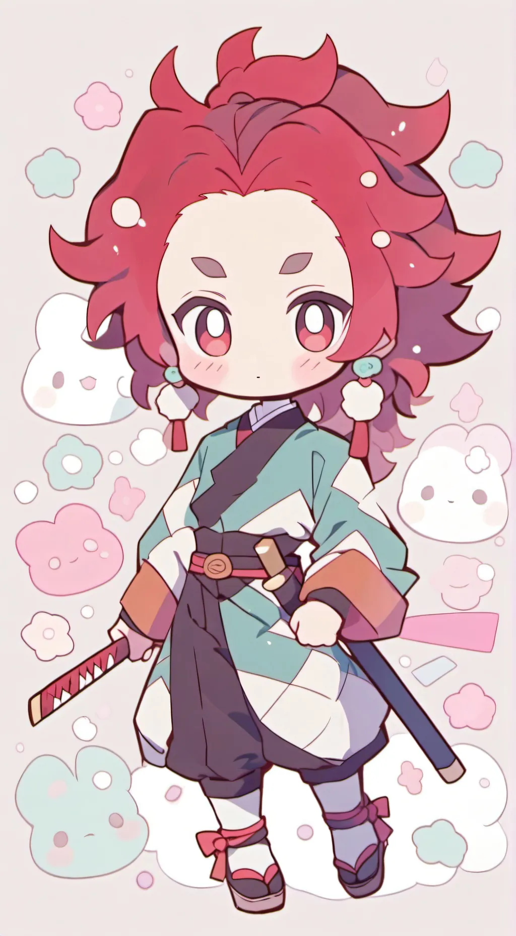 ai character: Tanjiro(chibi) background
