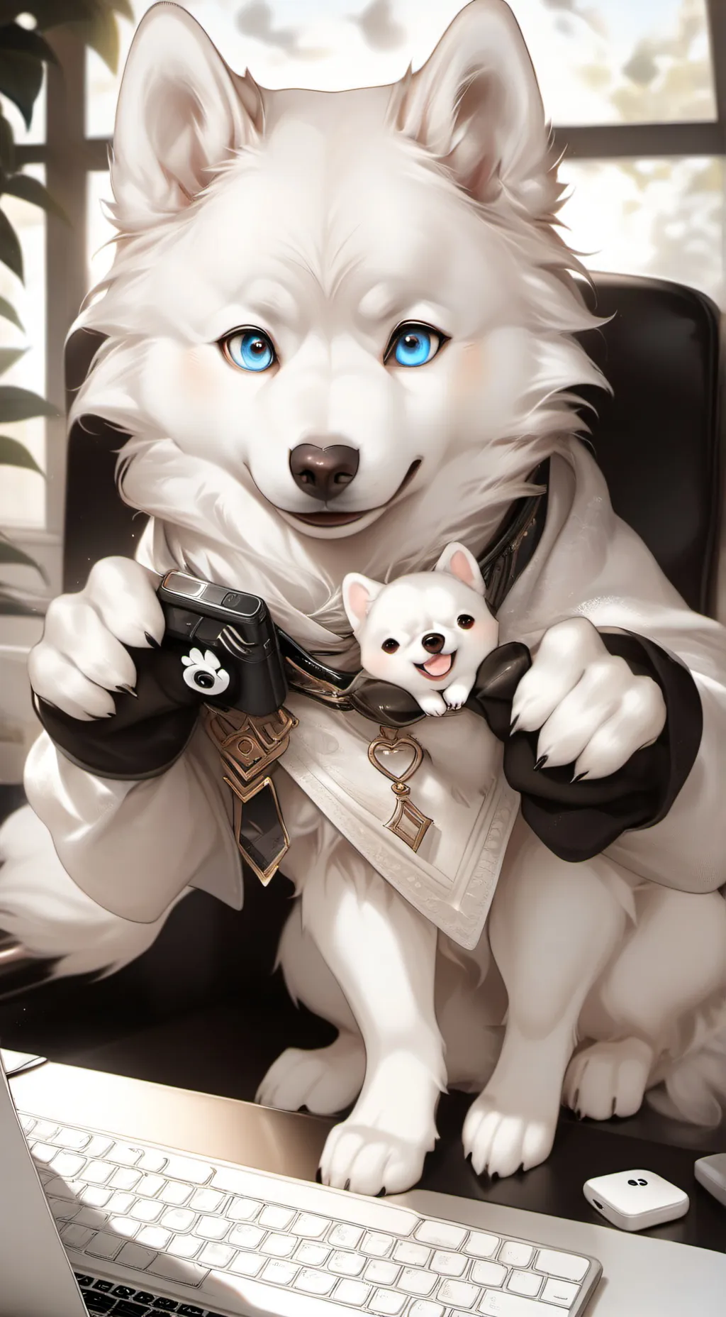 ai character: SnowByte background