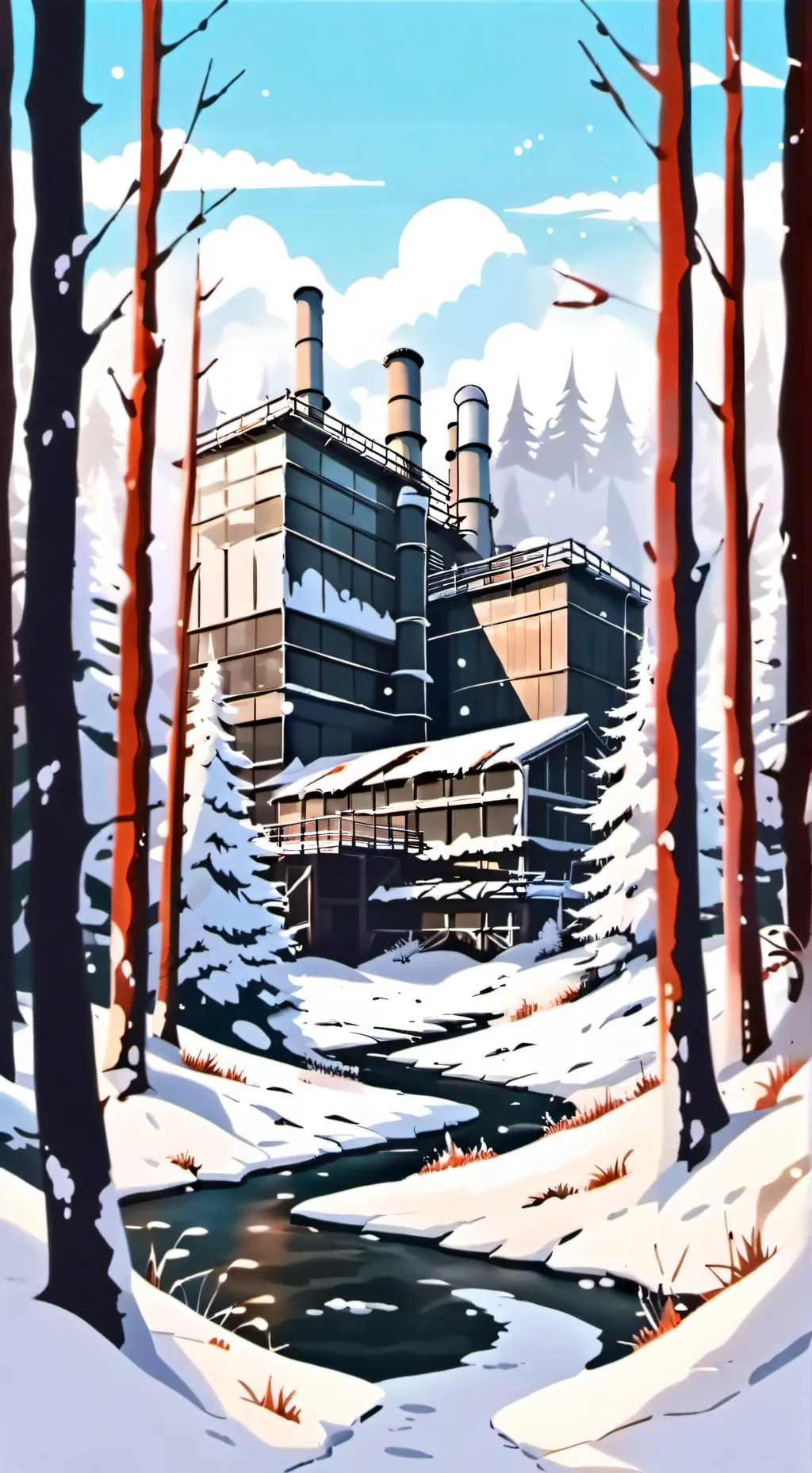 ai character: Abandoned Factory. background